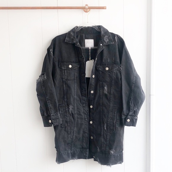 longline denim jacket zara